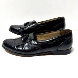 Mezlan‎ Antonio Black Leather Shoes Mens Size 9.5M Tassel  Loafers Wingtip